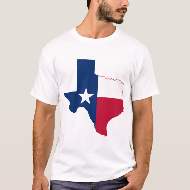 T-shirt drapeau de la carte du Texas (Devant)