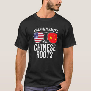 T-shirt Drapeau De La Chine Américaine Élevé Aux Racines C