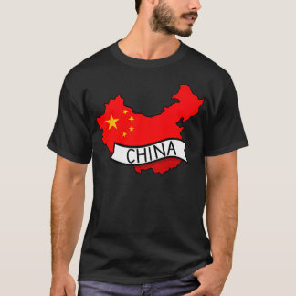 T-shirt Drapeau de la Chine Carte