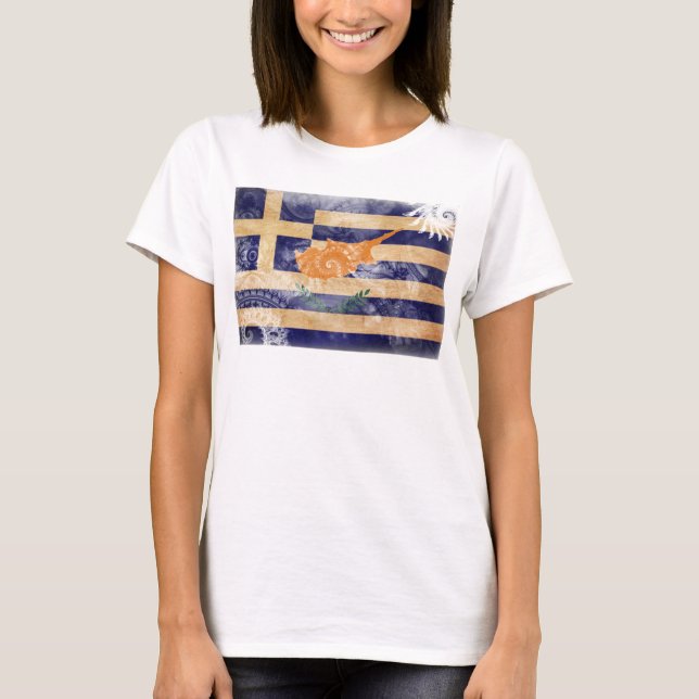 T-shirt Drapeau de la Chypre de Grec (Devant)