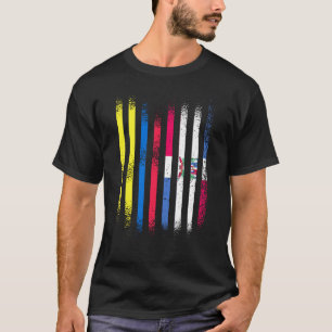 T-shirt Drapeau de la Colombie Dominicaine Gros Pays Drape