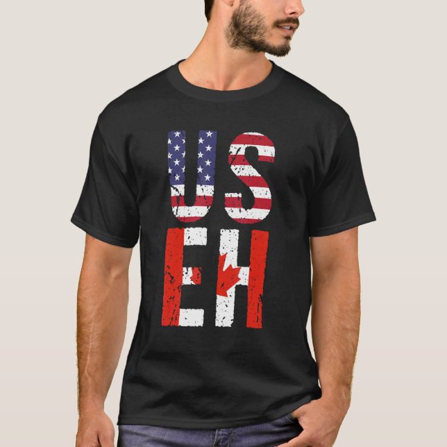 T-shirt Drapeau de la fête du Canada de l'Amérique Pri can (Devant)