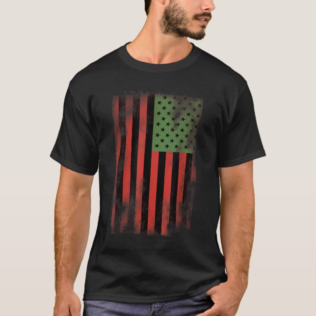 T-shirt Drapeau de la fierté afro-américaine - Pan-africai (Devant)