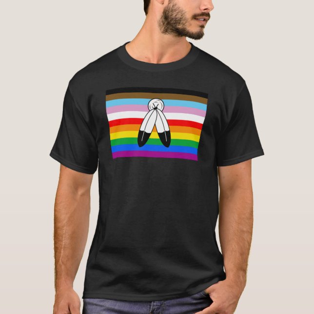 T-shirt Drapeau de la Fierté de Progrès LGBTQ+ (Devant)