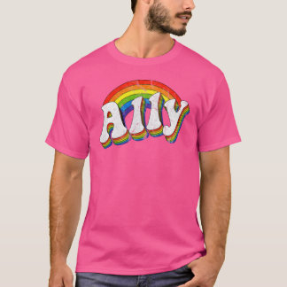 T-shirt Drapeau de la fierté gay des années 70 LGBTQ Ally