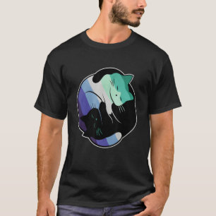 T-shirt Drapeau de la Fierté gay Yin Yang Cat Cute LGBT Ho