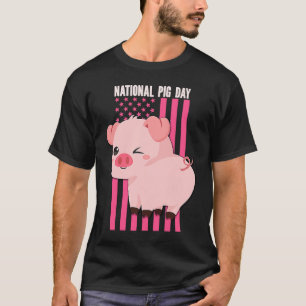 T-shirt Drapeau de la Journée nationale du porc aux USA po