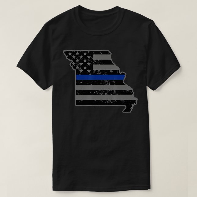 T-shirt Drapeau de la ligne bleue mince de la patrouille r (Design devant)