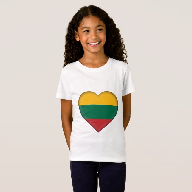T-Shirt Drapeau de la Lithuanie (Devant entier)