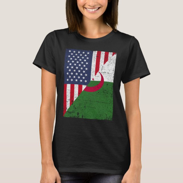 T-shirt Drapeau de la moitié des États-Unis Drapeau de la  (Devant)