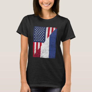 T-shirt Drapeau de la moitié des États-Unis Drapeau de la 