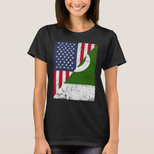 T-shirt Drapeau de la moitié des États-Unis Drapeau de la 