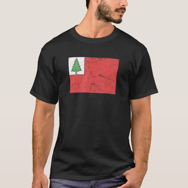 T-shirt Drapeau De La Nouvelle-Angleterre 1776 Guerre Révo (Devant)