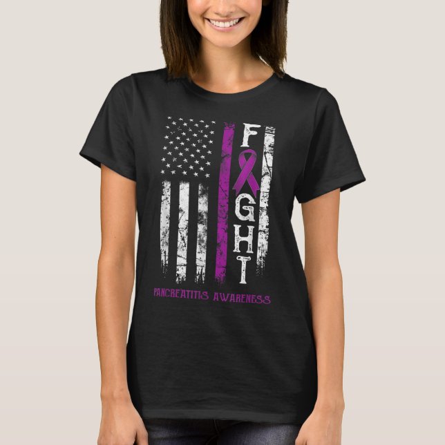 T-shirt Drapeau de la Pancréatite Warrite Us (Devant)
