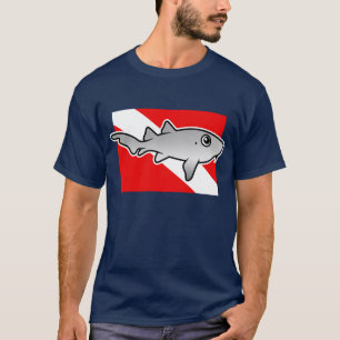 T-shirt Drapeau de la plongée de requin caricature