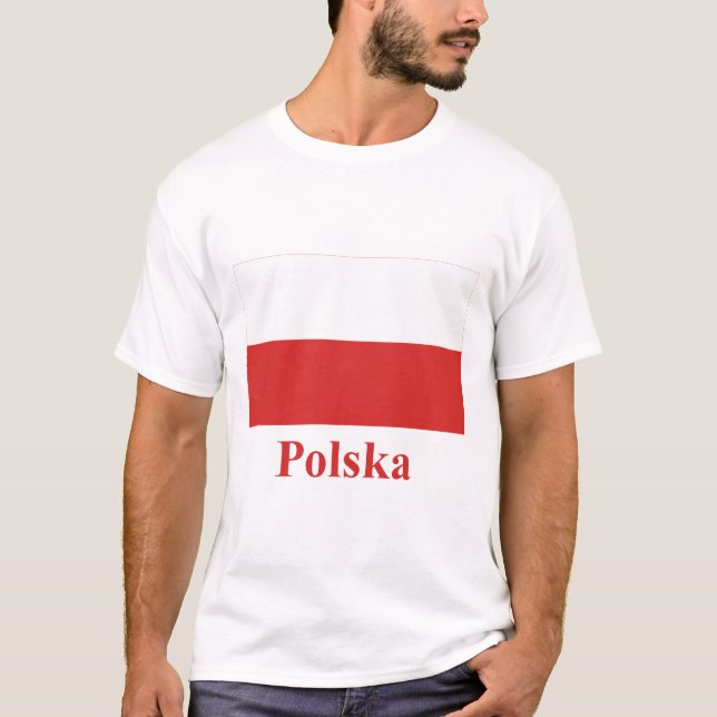 T-shirt Drapeau de la Pologne avec le nom dans le polonais (Devant)