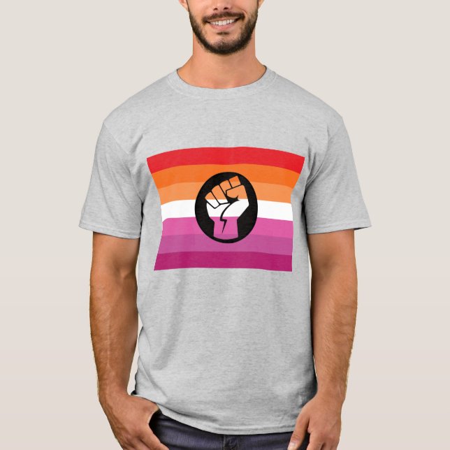 T-shirt Drapeau de la protestation lesbienne (Devant)