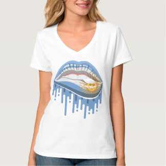 T-shirt drapeau de la racine de la fierté des lèvres d'Arg