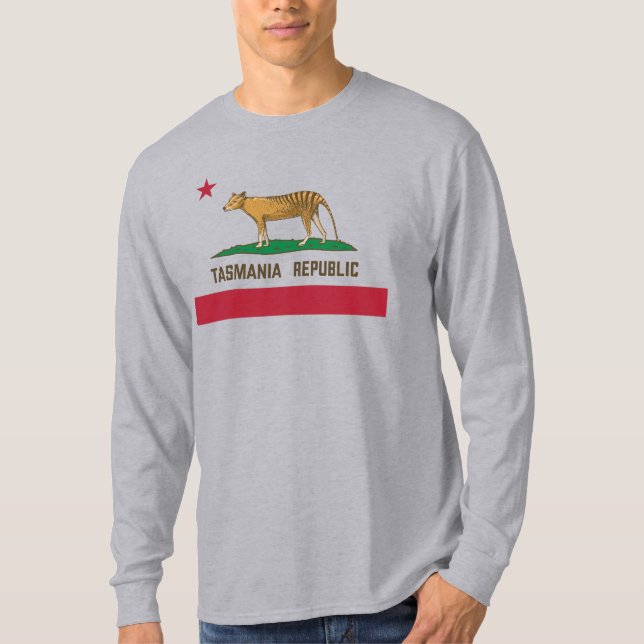 T-shirt Drapeau de la République de Tasmanie Thylacine Tas (Devant)