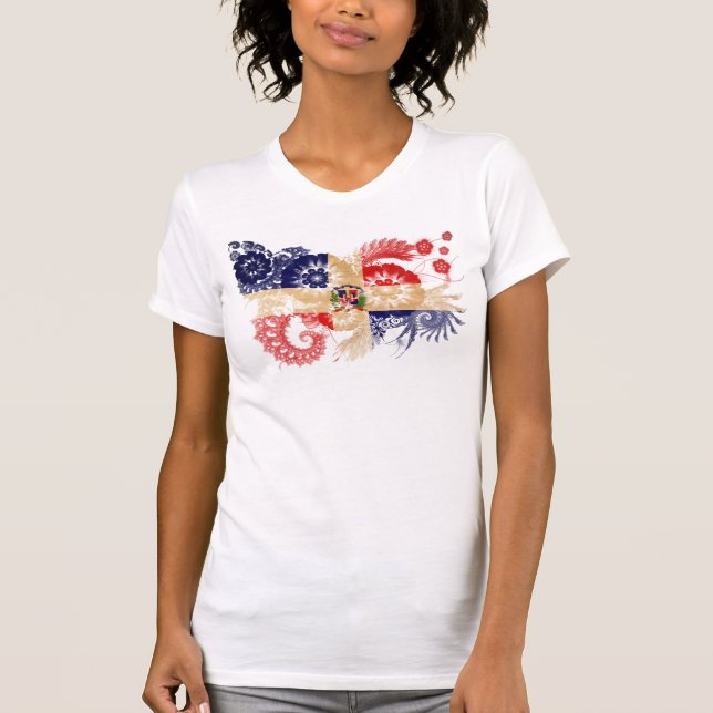 T-shirt Drapeau de la République Dominicaine (Devant)
