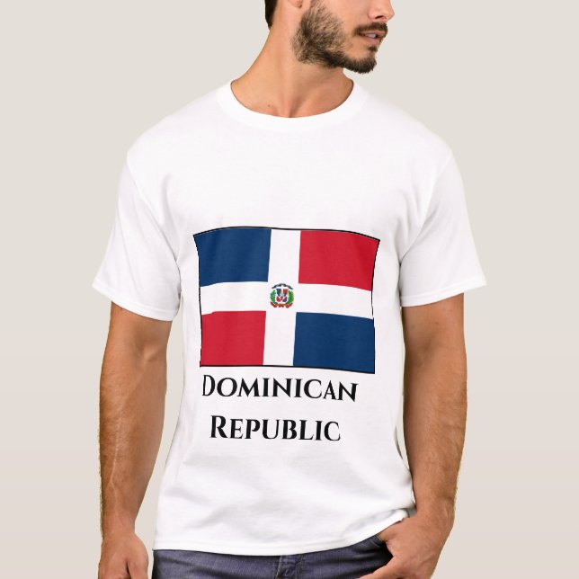 T-shirt Drapeau de la République Dominicaine (Devant)