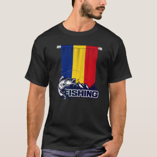 T-shirt Drapeau De La Roumanie  Pêche En Roumanie