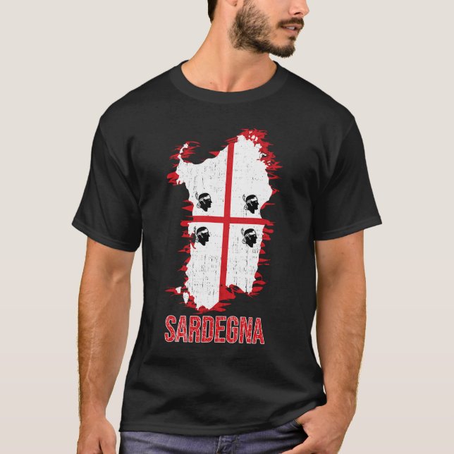 T-shirt Drapeau de la Sardaigne Italie Souvenir (Devant)