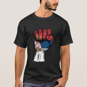 T-shirt Drapeau de la Serbie Poing levé Puissance Racines