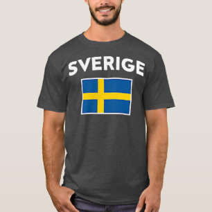 T-shirt Drapeau de la Suède Sverige Jaune Bleu 