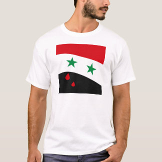 T-shirt Drapeau de la Syrie ondulant avec les larmes