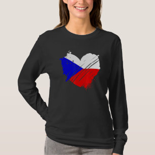 T-shirt Drapeau de la Tchéquie Je l'aime, il est dans mon
