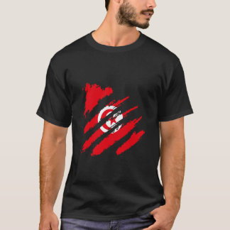 T-shirt Drapeau de la Tunisie Porte la fierté tunisienne R