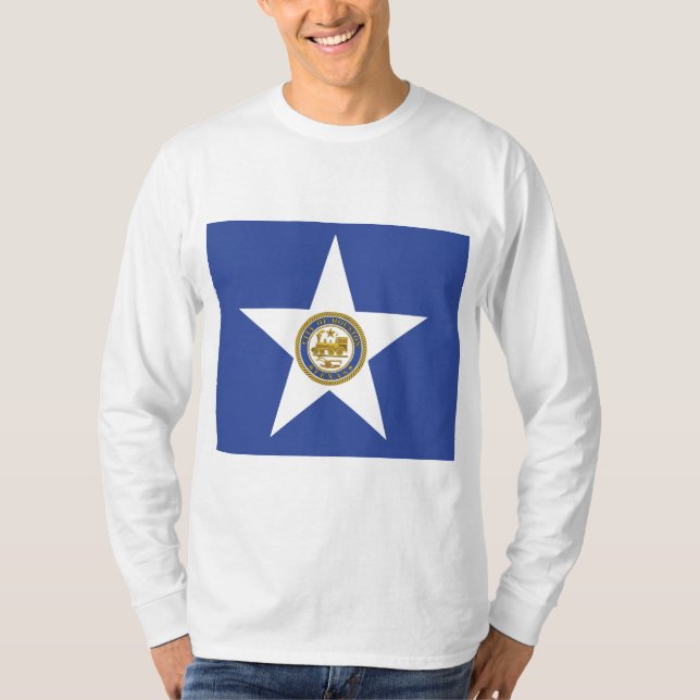 T-shirt Drapeau de la ville de Houston (Texas) (Devant)