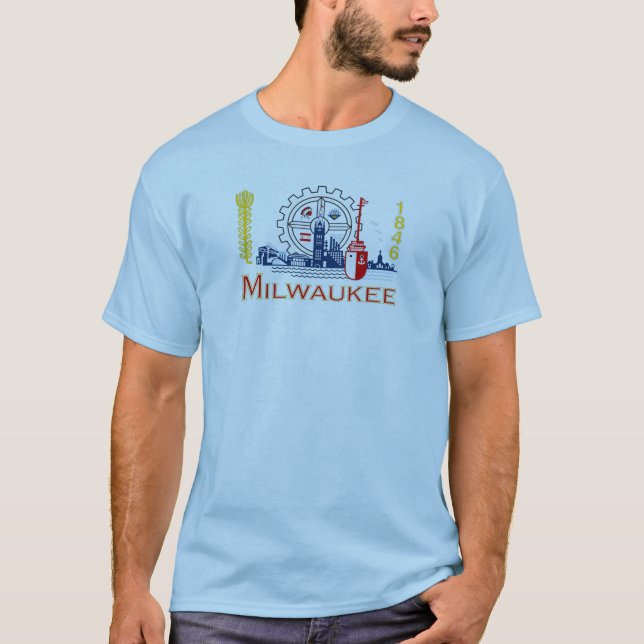 T-shirt Drapeau de la ville de Milwaukee (Devant)