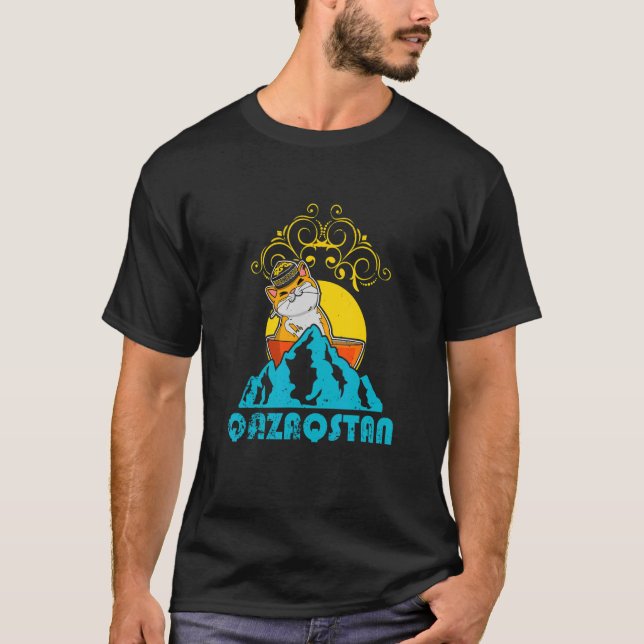 T-shirt Drapeau de la Yurta République du Kazakhstan du Qa (Devant)
