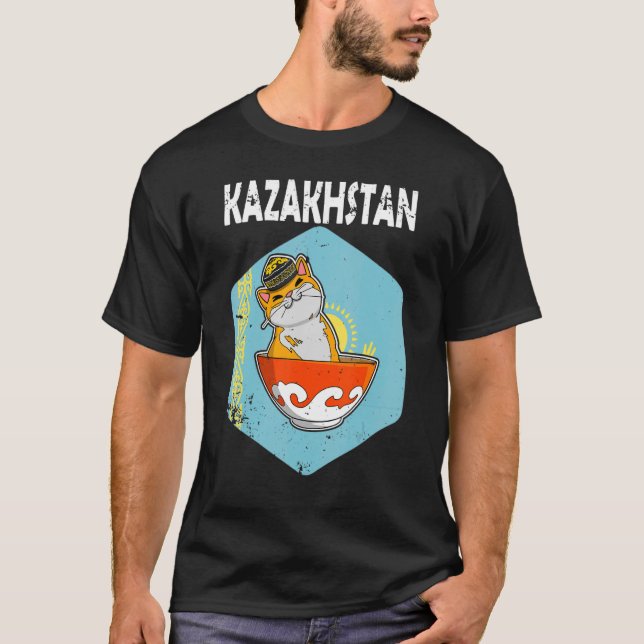 T-shirt Drapeau de la Yurta République du Kazakhstan du Qa (Devant)
