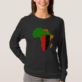 T-shirt Drapeau de la Zambie Afrique Continent Silhouette