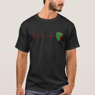 T-shirt Drapeau de la Zambie Battement de coeur EKG Patrio