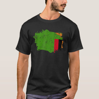 T-shirt Drapeau de la Zambie Drapeau de pays grunge Zambie