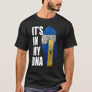 T-shirt Drapeau De L'Adn De La Barbade Et Du Nicaragua