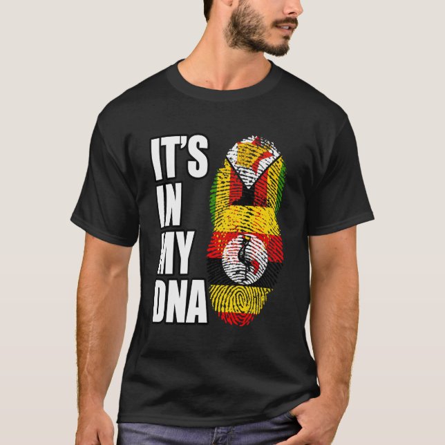 T-shirt Drapeau De L'Adn Du Patrimoine Mélangé Par Le Zimb (Devant)