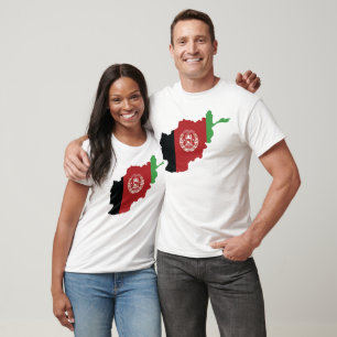 T-shirt Drapeau de l'Afghanistan sur la carte du pays