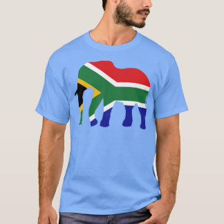 T-shirt Drapeau de l'Afrique du Sud éléphant