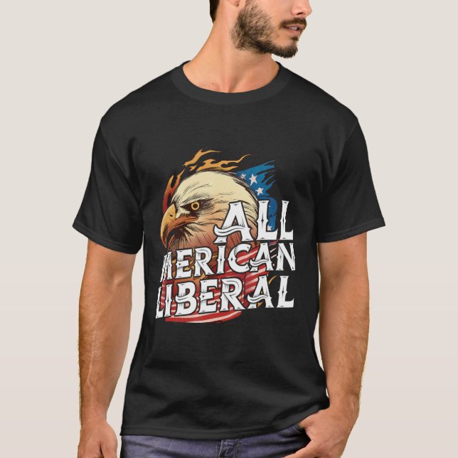 T-shirt Drapeau de l'aigle américain de la Journée 4 juill (Devant)