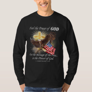 T-shirt Drapeau de l'aigle Patriot chrétien Usa Une nation