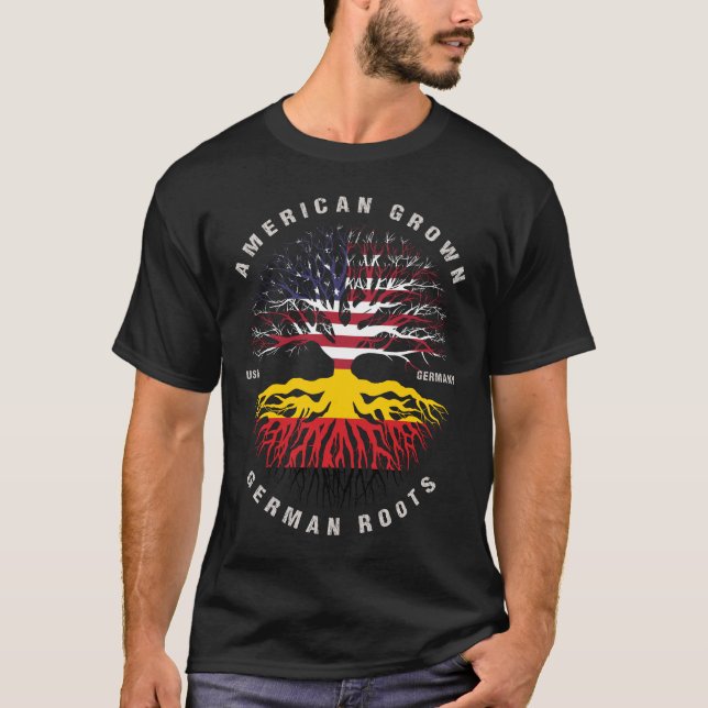 T-shirt Drapeau de l'Allemagne américaine aux racines alle (Devant)