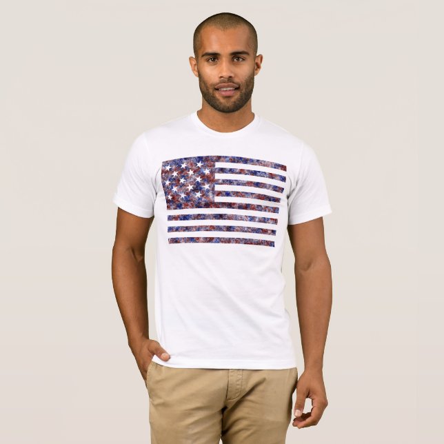 T-shirt Drapeau de l'Amérique avec une bannière étoilée co (Devant entier)