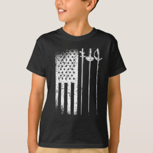 T-shirt Drapeau de l'Amérique en escrime Le 4 juillet sab
