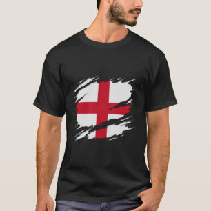 T-shirt Drapeau De L'Angleterre St George'S Cross Ripped R