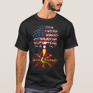 T-shirt Drapeau de l'arbre cultivé américain des racines m